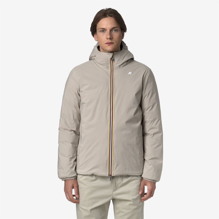 Jackets_MAN_JACK ST THERMO DOUBLE_Short_Beige Cashmere - Black Olive - DressedBack