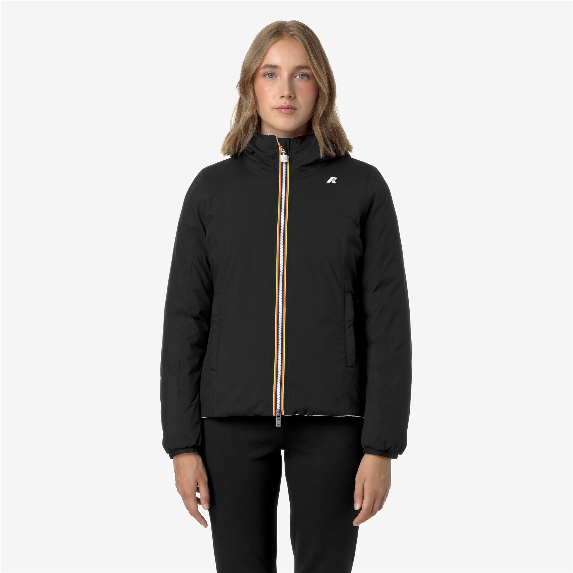 Jackets_WOMAN_LILY ST THERMO DOUBLE_Short_Black Pure - White Gardenia - Commercial 4