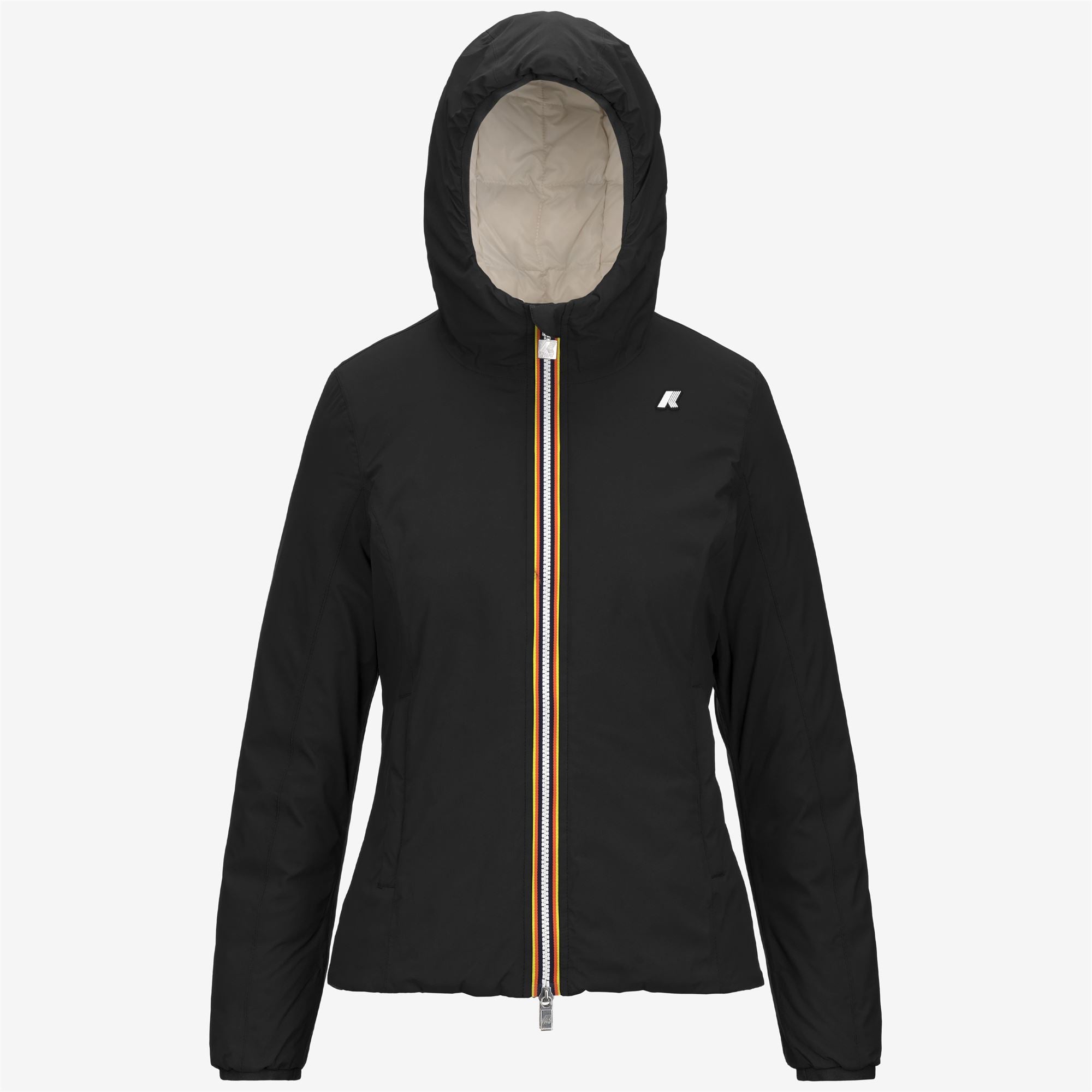 Jackets_WOMAN_LILY ST THERMO DOUBLE_Short_Black Pure - White Gardenia - Commercial 1