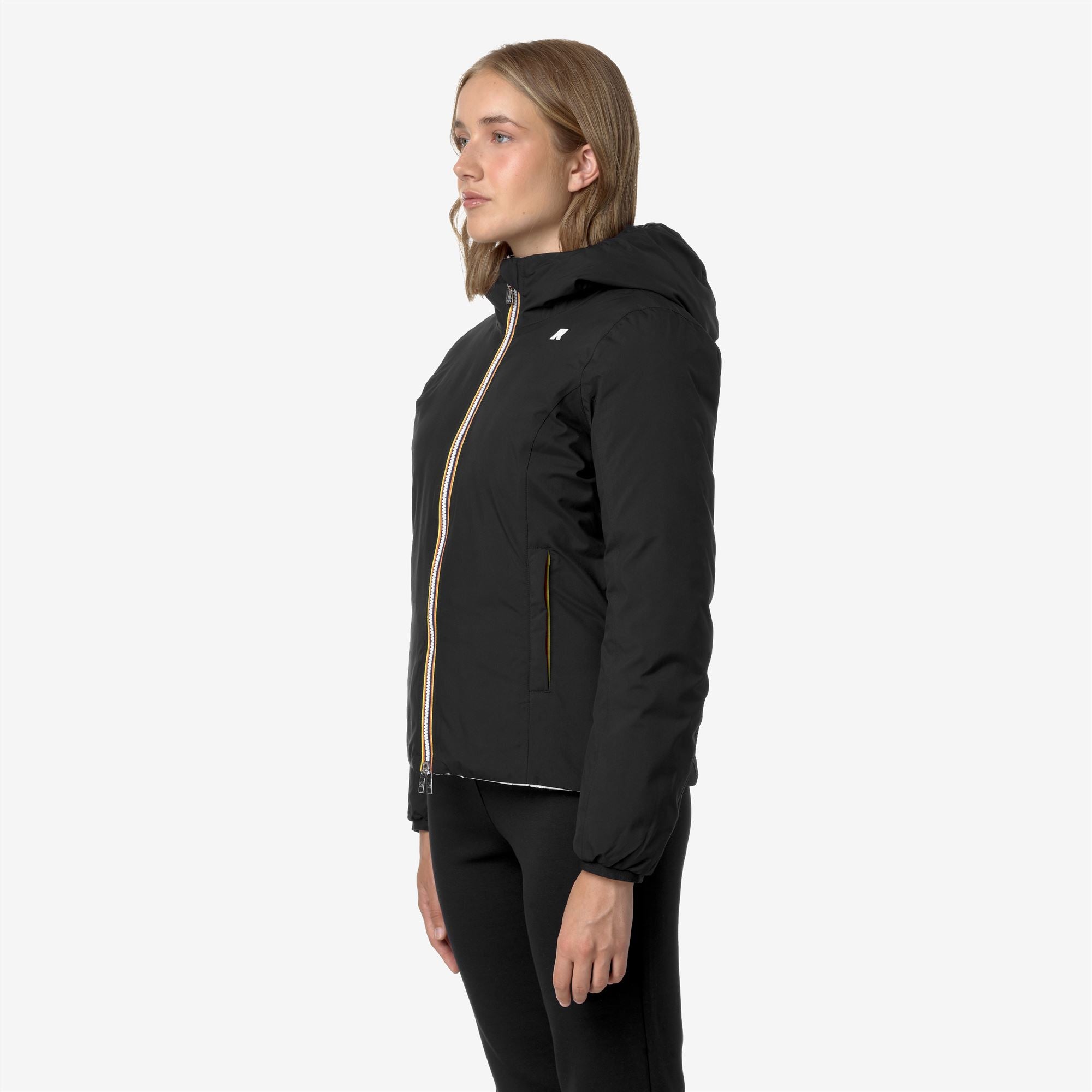 Jackets_WOMAN_LILY ST THERMO DOUBLE_Short_Black Pure - White Gardenia - Commercial 5