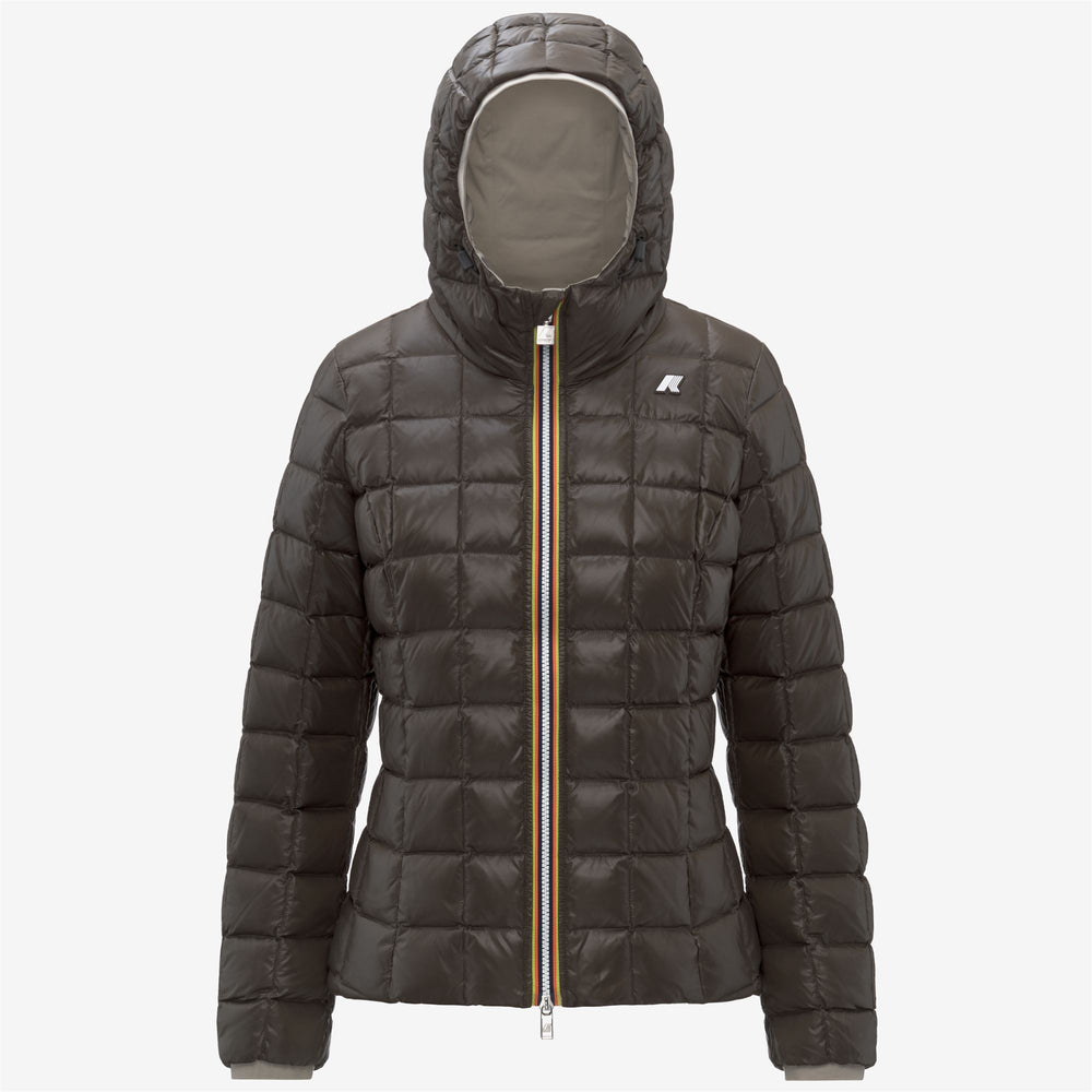 Jackets_WOMAN_LILY ST THERMO DOUBLE_Short_Beige Cashmere - Black Olive - DressedFront