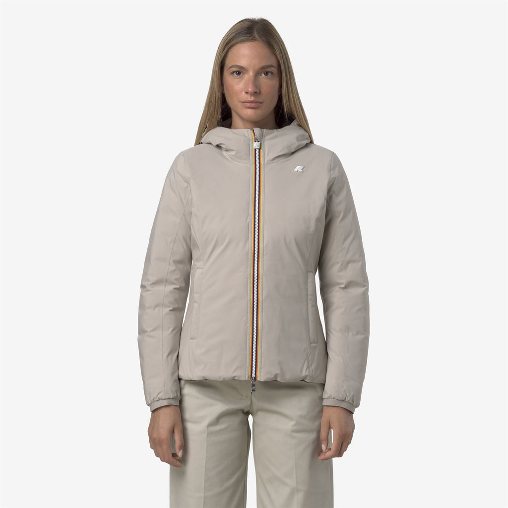 Jackets_WOMAN_LILY ST THERMO DOUBLE_Short_Beige Cashmere - Black Olive - Commercial 4