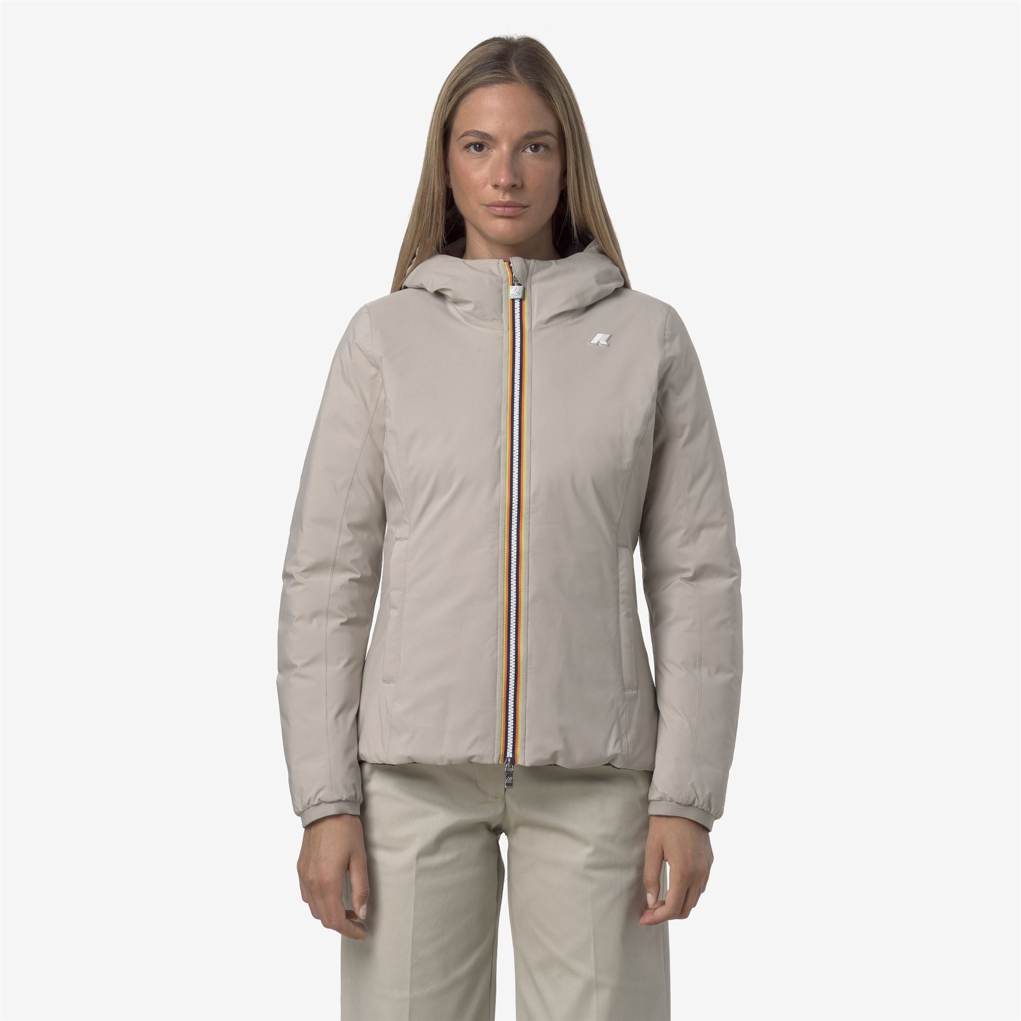 Jackets_WOMAN_LILY ST THERMO DOUBLE_Short_Beige Cashmere - Black Olive - Commercial 3