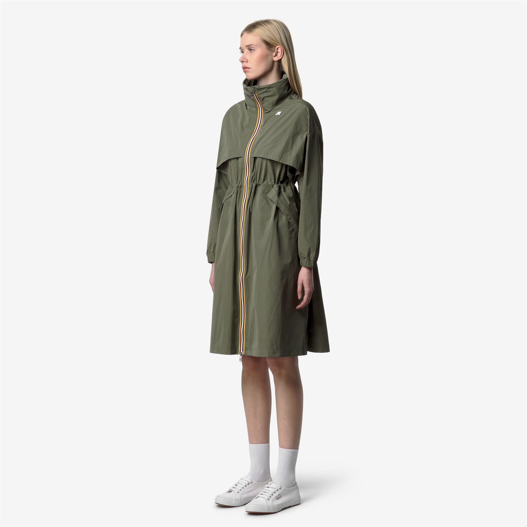 Jackets_WOMAN_AUBE MEMORY TOUCH_Long_Green Lichen - Commercial 5