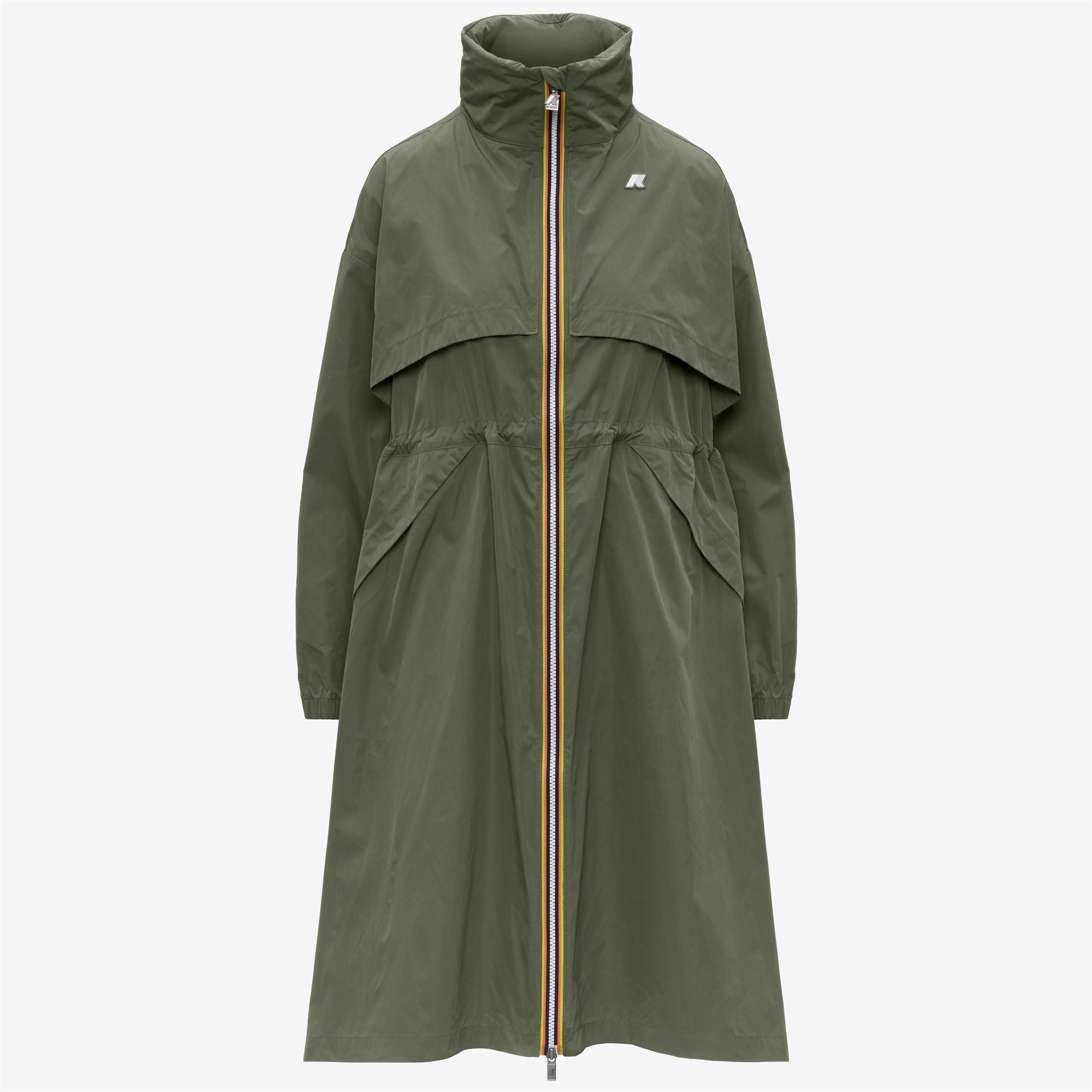 Jackets_WOMAN_AUBE MEMORY TOUCH_Long_Green Lichen - Commercial 1