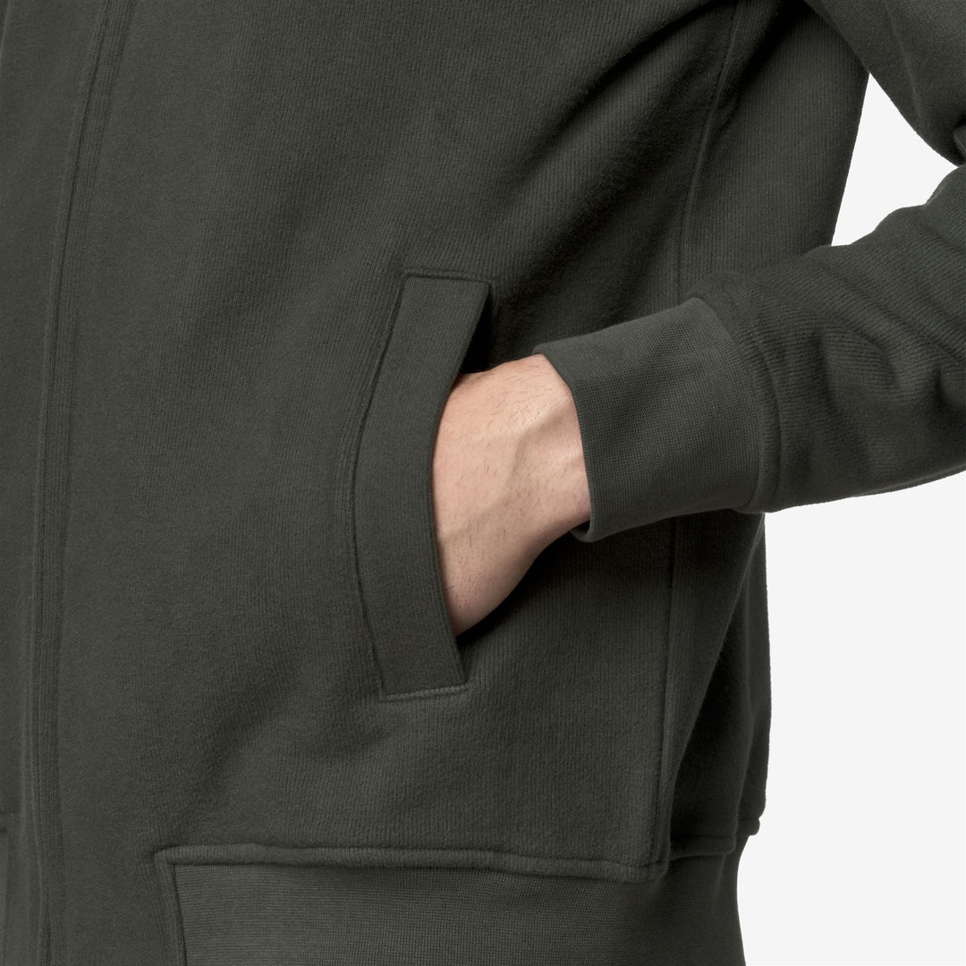 Fleece_MAN_FINN HEAVY FLEECE_Jacket_GREEN BLACKISH - DetailDouble