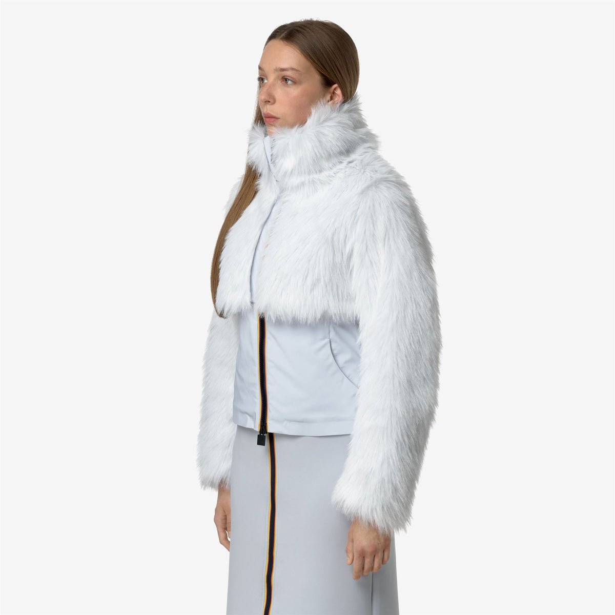 Jackets_WOMAN_MEL ECO FUR BONDED_Short_Grey Lilla - Black Ash - Commercial 5