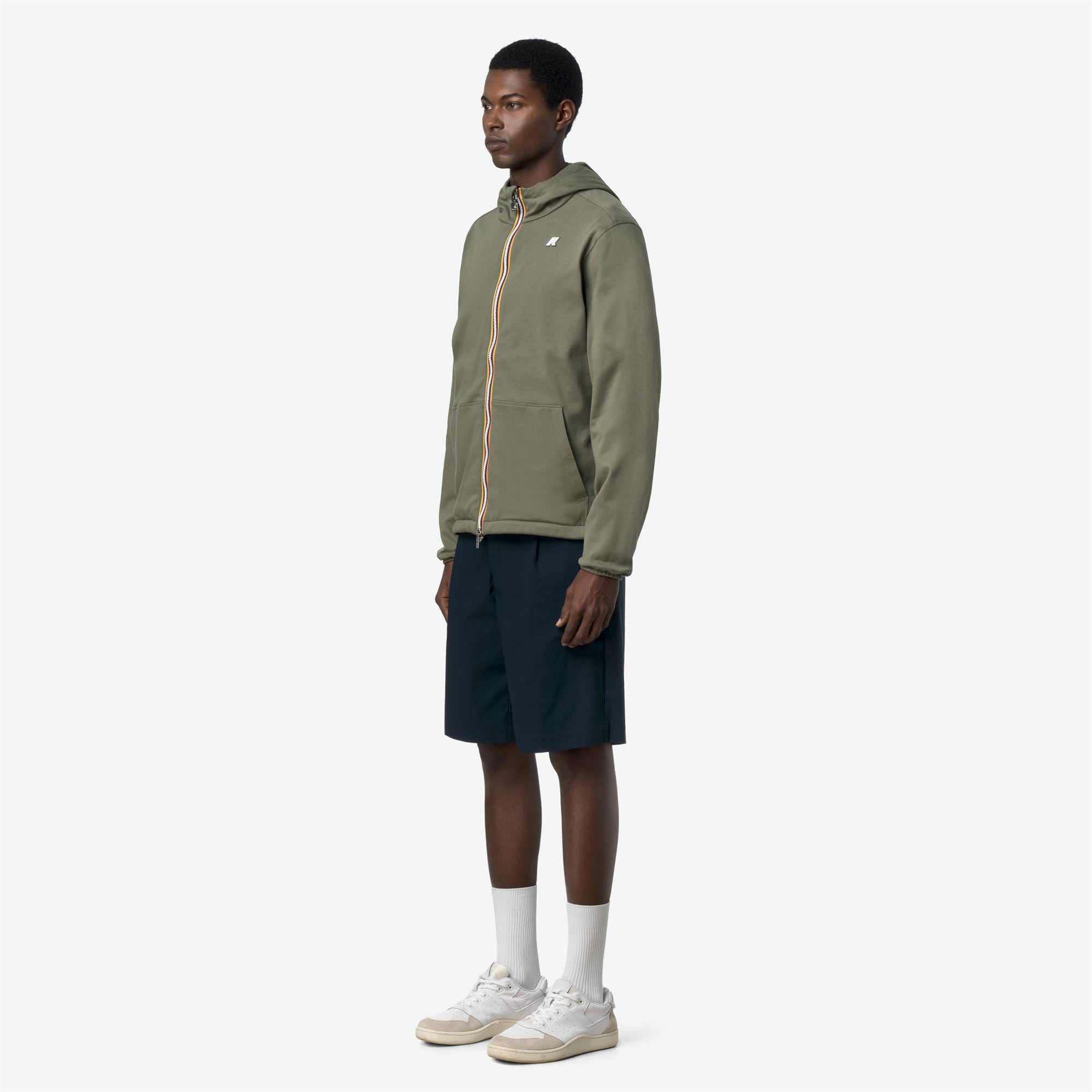 Jackets_Unisex_JAKE DOUBLE INTERLOCK_Short_Green Lichen - Blue Depth - Commercial 5