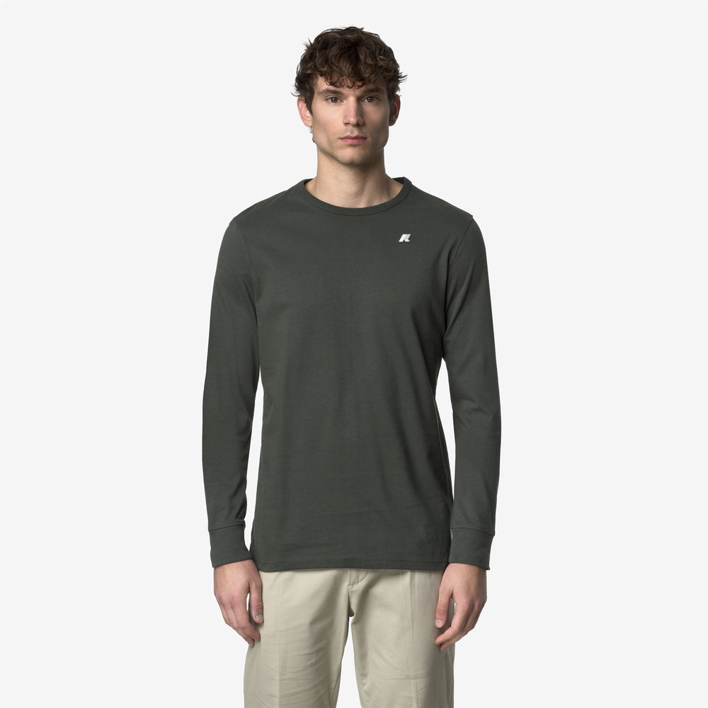 T-Shirts & Top_MAN_ELMER JS PEACH_T-Shirt_GREEN BLACKISH - DressedBack