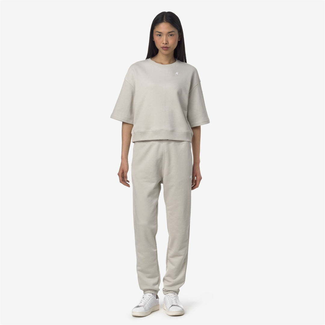 GINEVRETTE FRENCH TERRY - Pants - Sport Trousers - WOMAN - BEIGE LT