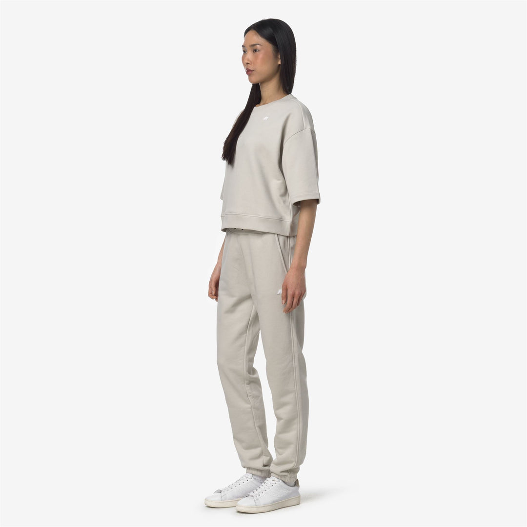 GINEVRETTE FRENCH TERRY - Pants - Sport Trousers - WOMAN - BEIGE LT