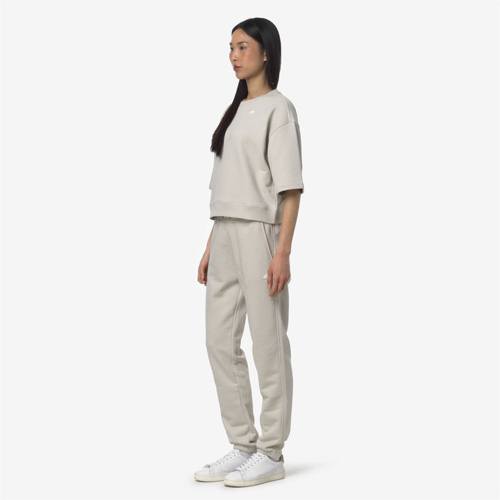 GINEVRETTE FRENCH TERRY - Pants - Sport Trousers - WOMAN - BEIGE LT
