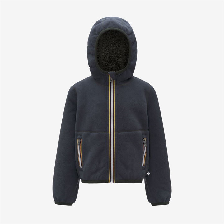 P. JACK SHERPA POLAR REVERSIBLE - Fleece - Hoodie Full Zip - BOY - GREEN BLACKISH-Blue Airforce