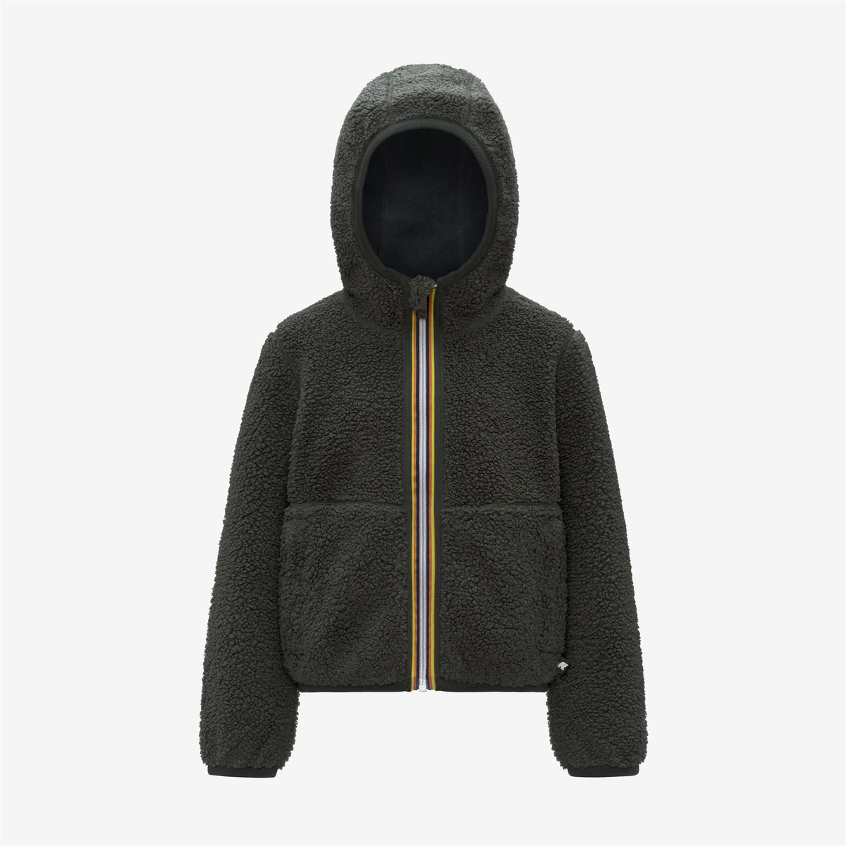Fleece_BOY_P. JACK SHERPA POLAR DOUBLE_Hoodie Full Zip_GREEN BLACKISH  - Blue Airforce - Commercial 1