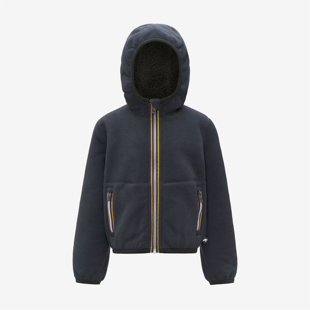 Fleece_BOY_P. JACK SHERPA POLAR DOUBLE_Hoodie Full Zip_GREEN BLACKISH  - Blue Airforce - Commercial 2