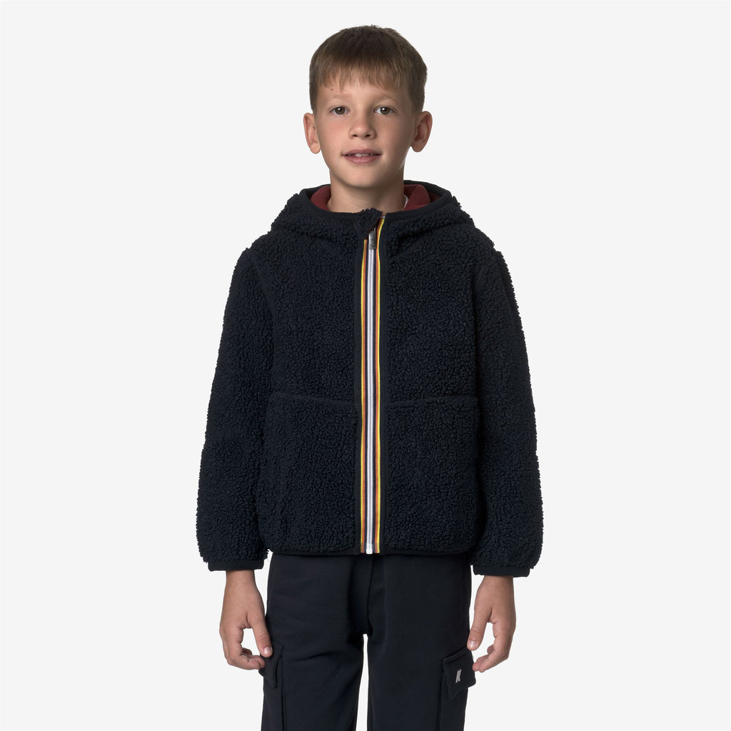Fleece_BOY_P. JACK SHERPA POLAR DOUBLE_Hoodie Full Zip_Blue Depth - Red Syrah - Commercial 3