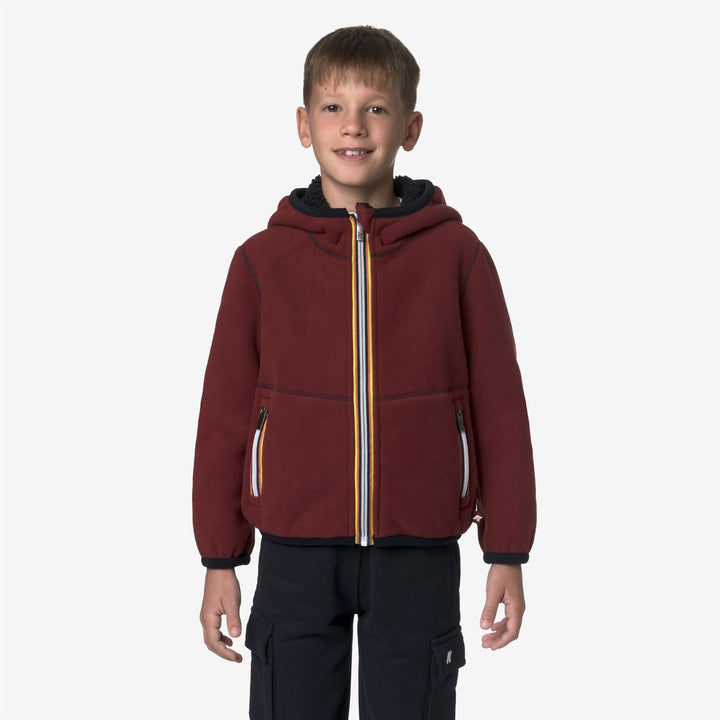 P. JACK SHERPA POLAR REVERSIBLE - Fleece - Hoodie Full Zip - BOY - Blue Depth-Red Syrah
