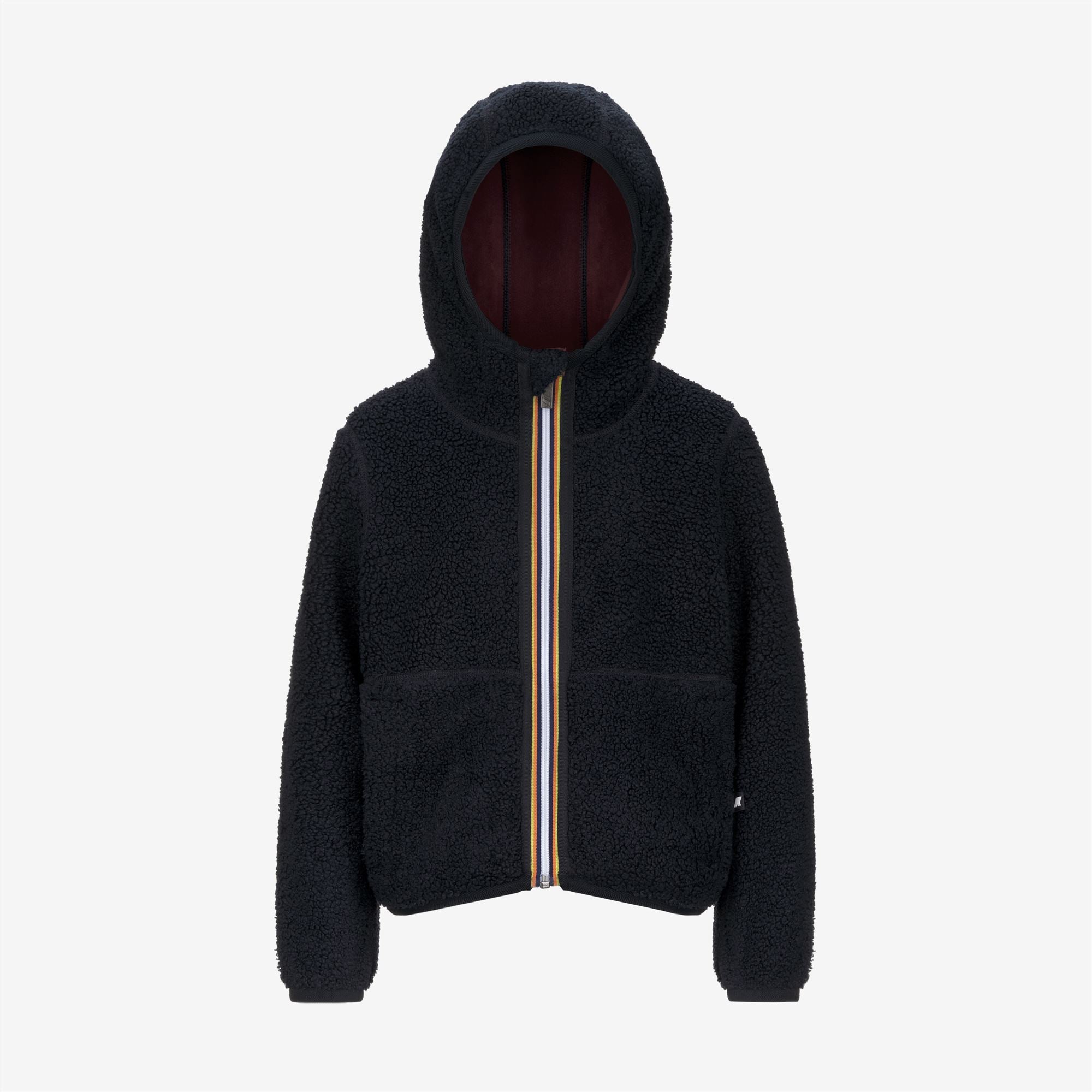 Fleece_BOY_P. JACK SHERPA POLAR DOUBLE_Hoodie Full Zip_Blue Depth - Red Syrah - Commercial 1