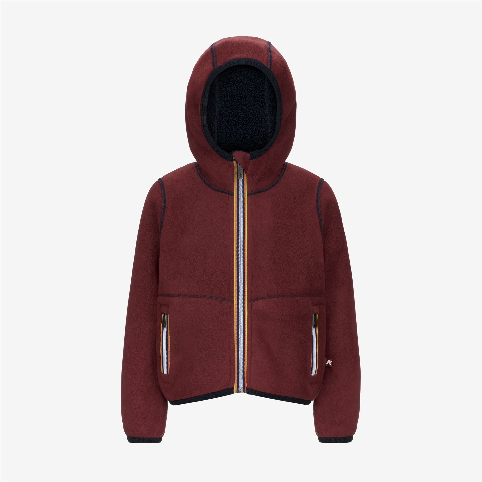 Fleece_BOY_P. JACK SHERPA POLAR DOUBLE_Hoodie Full Zip_Blue Depth - Red Syrah - Commercial 2