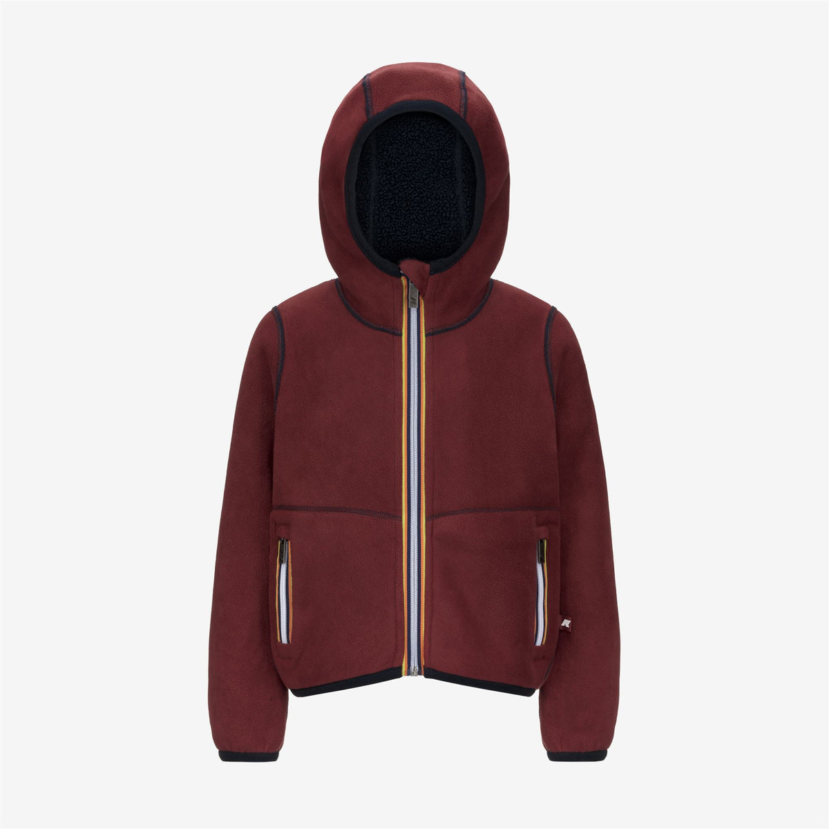 Fleece_BOY_P. JACK SHERPA POLAR DOUBLE_Hoodie Full Zip_Blue Depth - Red Syrah - Commercial 2