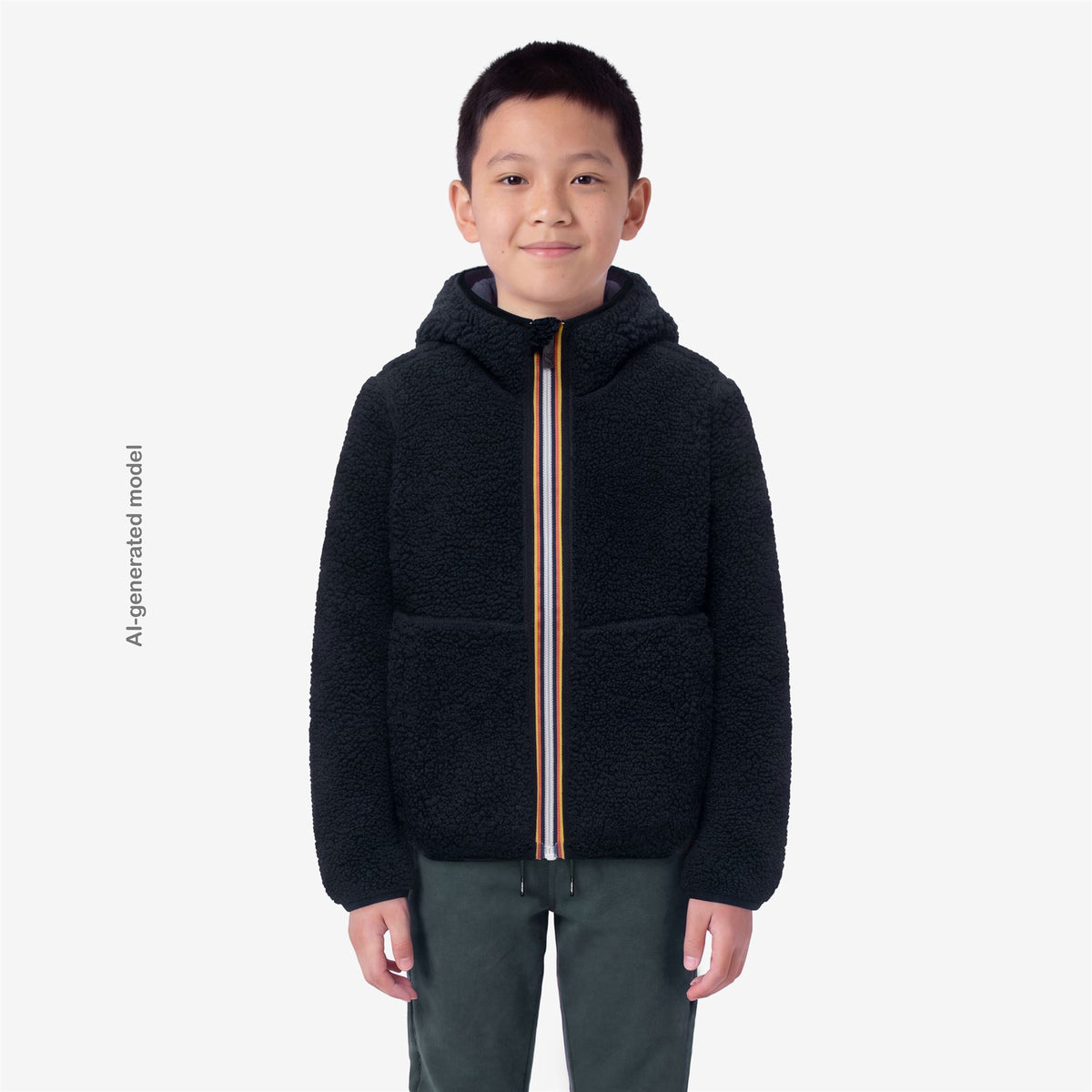 Fleece_BOY_P. JACK SHERPA POLAR DOUBLE_Hoodie Full Zip_Blue Depth - Blue Wild - Commercial 4