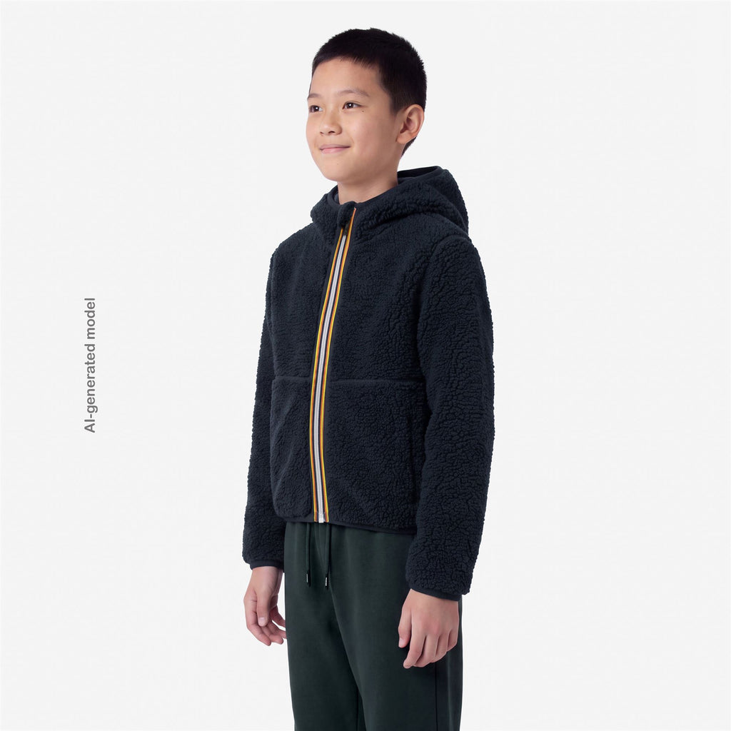 Fleece_BOY_P. JACK SHERPA POLAR DOUBLE_Hoodie Full Zip_Blue Depth - Blue Wild - Commercial 5