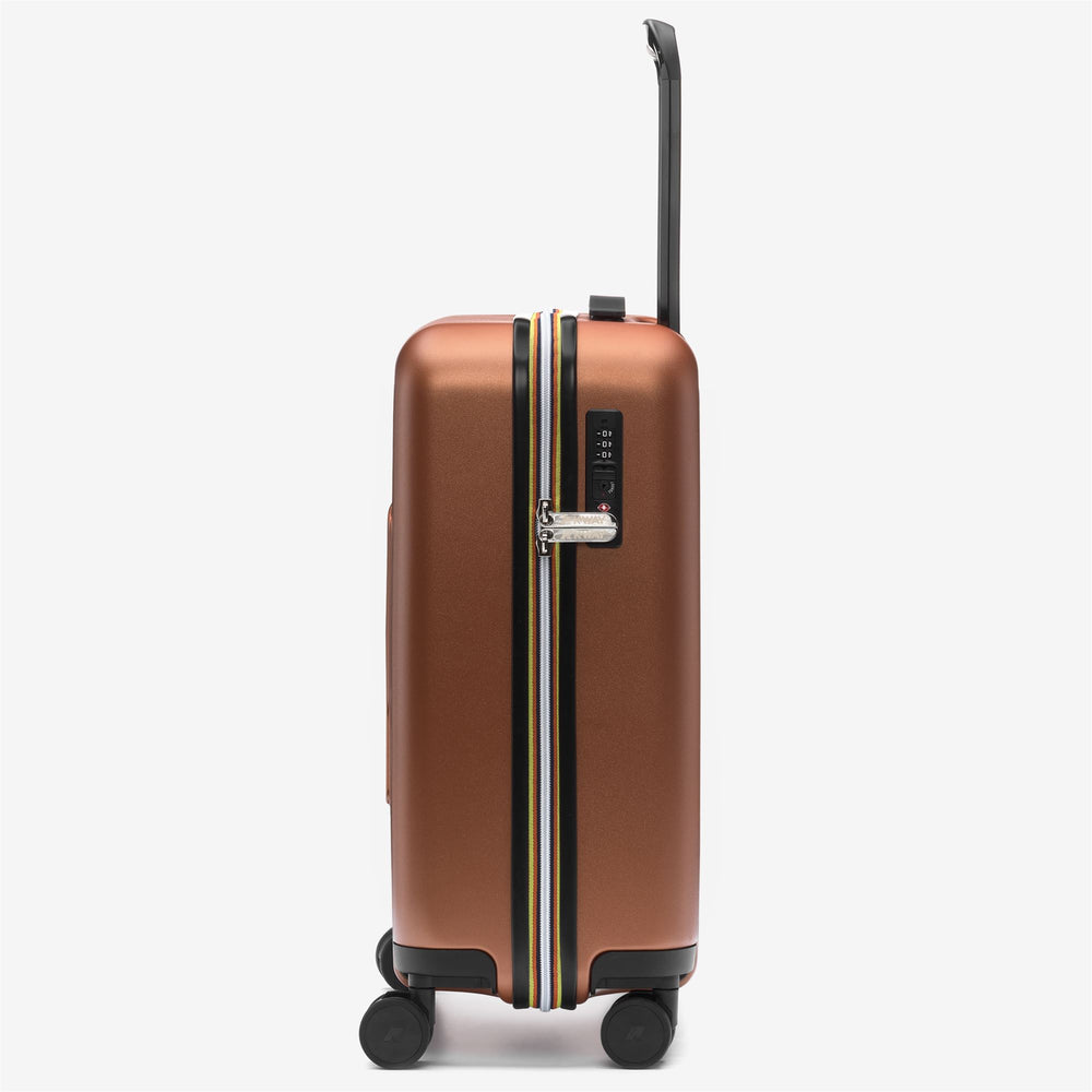 Luggage Bags_UNISEX_EUDOXIE LOGO_Trolley_Orange Adobe - DressedFront