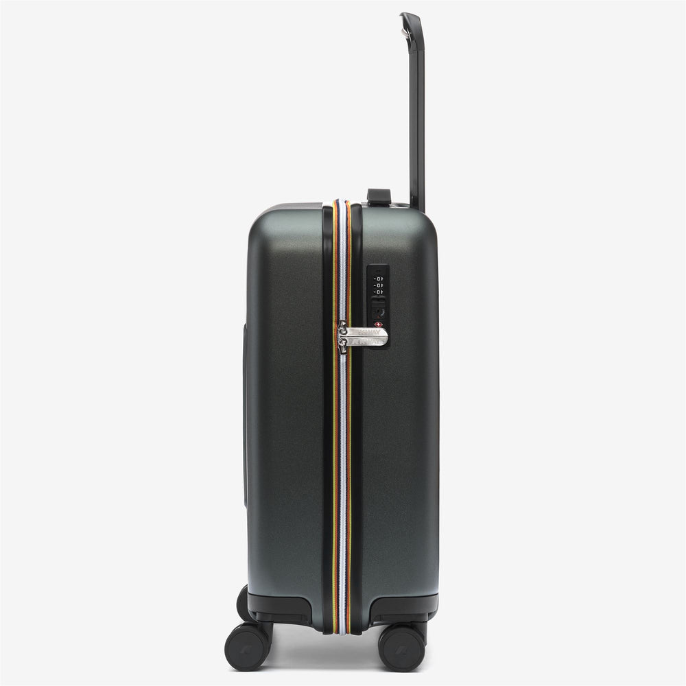 Luggage Bags_UNISEX_EUDOXIE LOGO_Trolley_GREEN BLACKISH - DressedFront