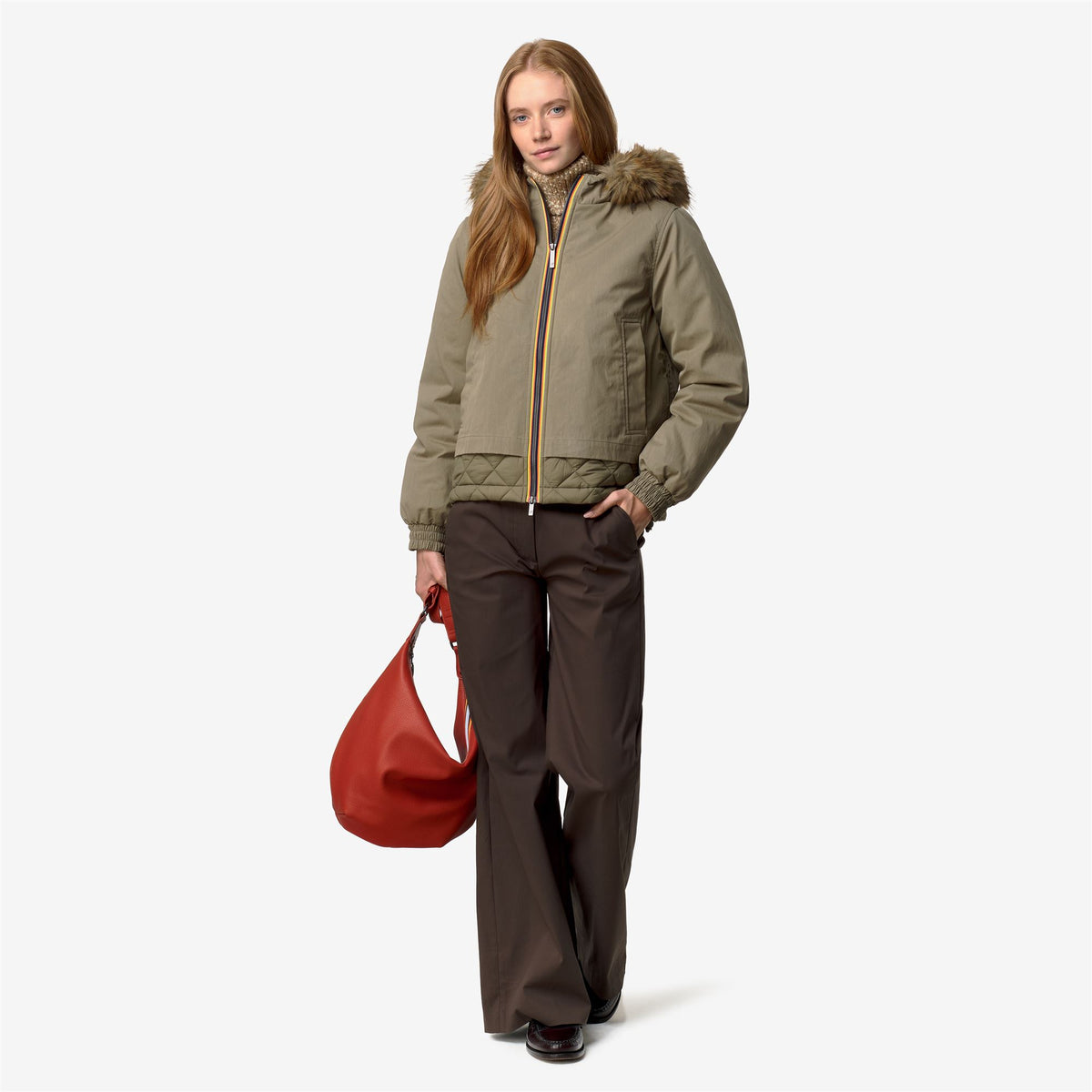 Jackets_Woman_TOSCA WAX COTTON NYLON_Short_Green Army - Commercial 7