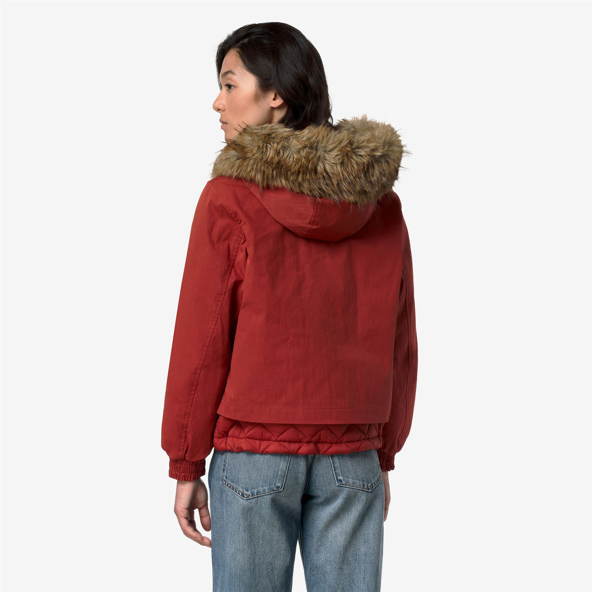 Jackets_Woman_TOSCA WAX COTTON NYLON_Short_Red Dk Chili - Commercial 6