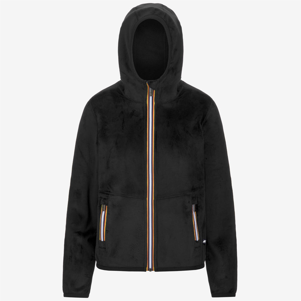 Fleece_WOMAN_LILY VELOUR POLAR DOUBLE_Jacket_Black P-Black P - Commercial 1