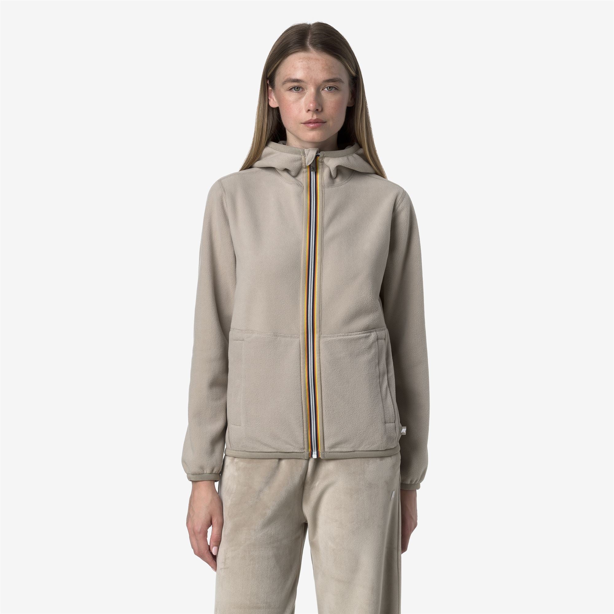 Fleece_WOMAN_LILY VELOUR POLAR DOUBLE_Jacket_Beige Cashmere-Beige Cashmere - Commercial 7