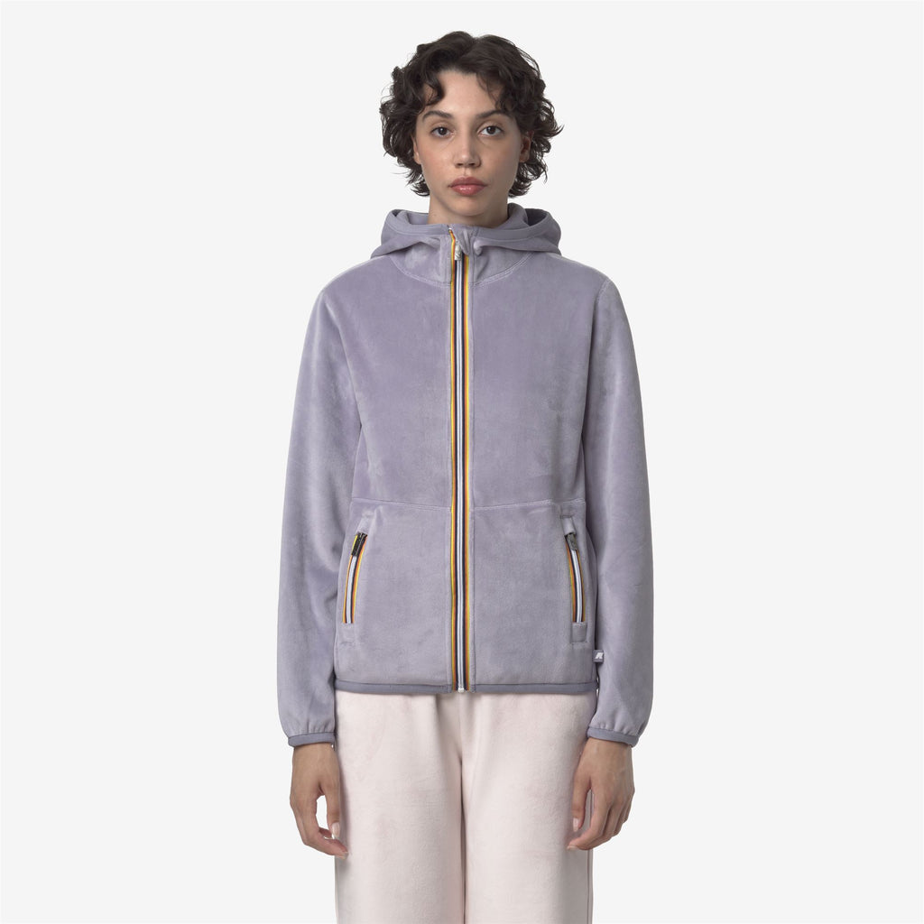Fleece_WOMAN_LILY VELOUR POLAR DOUBLE_Jacket_Violet Lavander Combo - Commercial 3