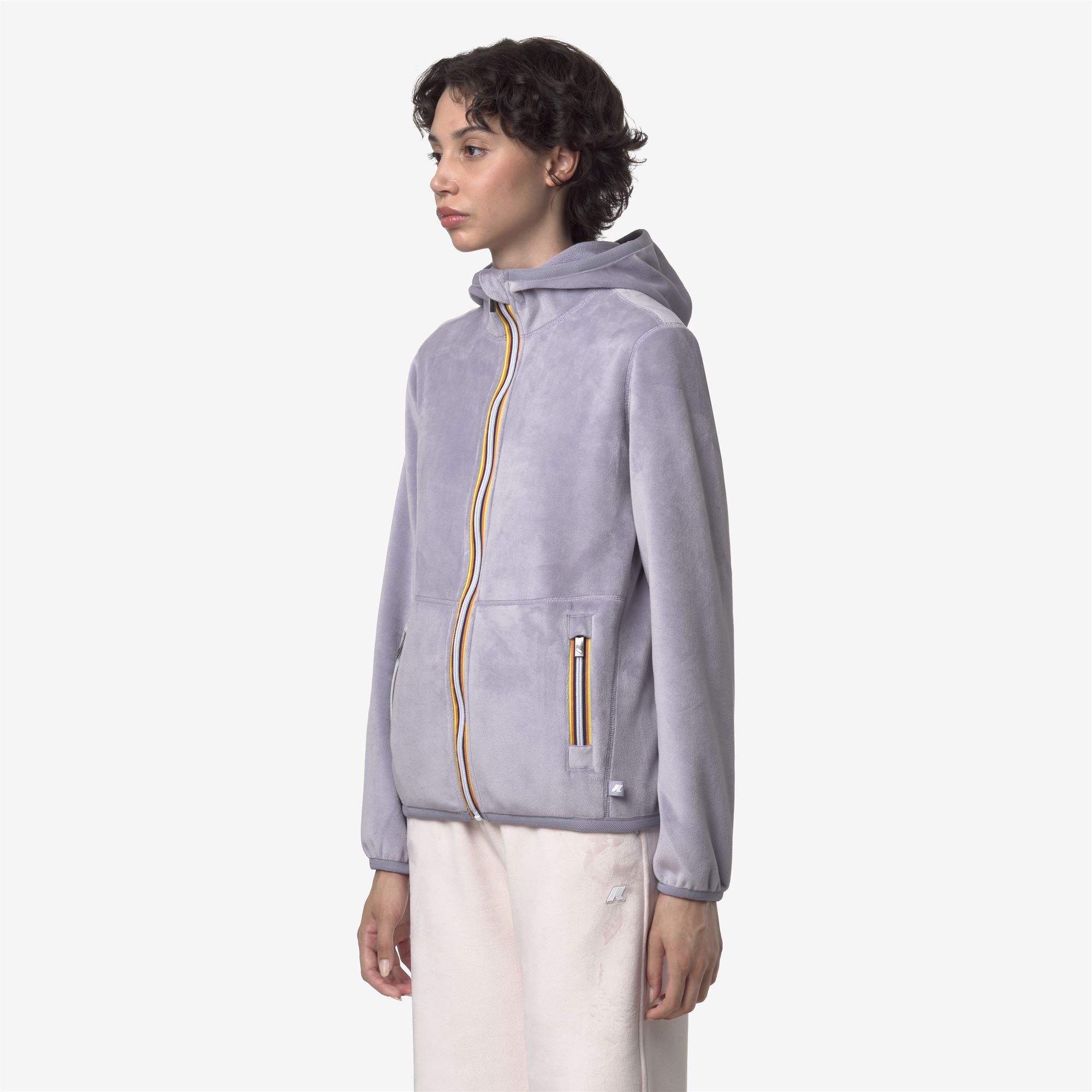 Fleece_WOMAN_LILY VELOUR POLAR DOUBLE_Jacket_Violet Lavander Combo - Commercial 5