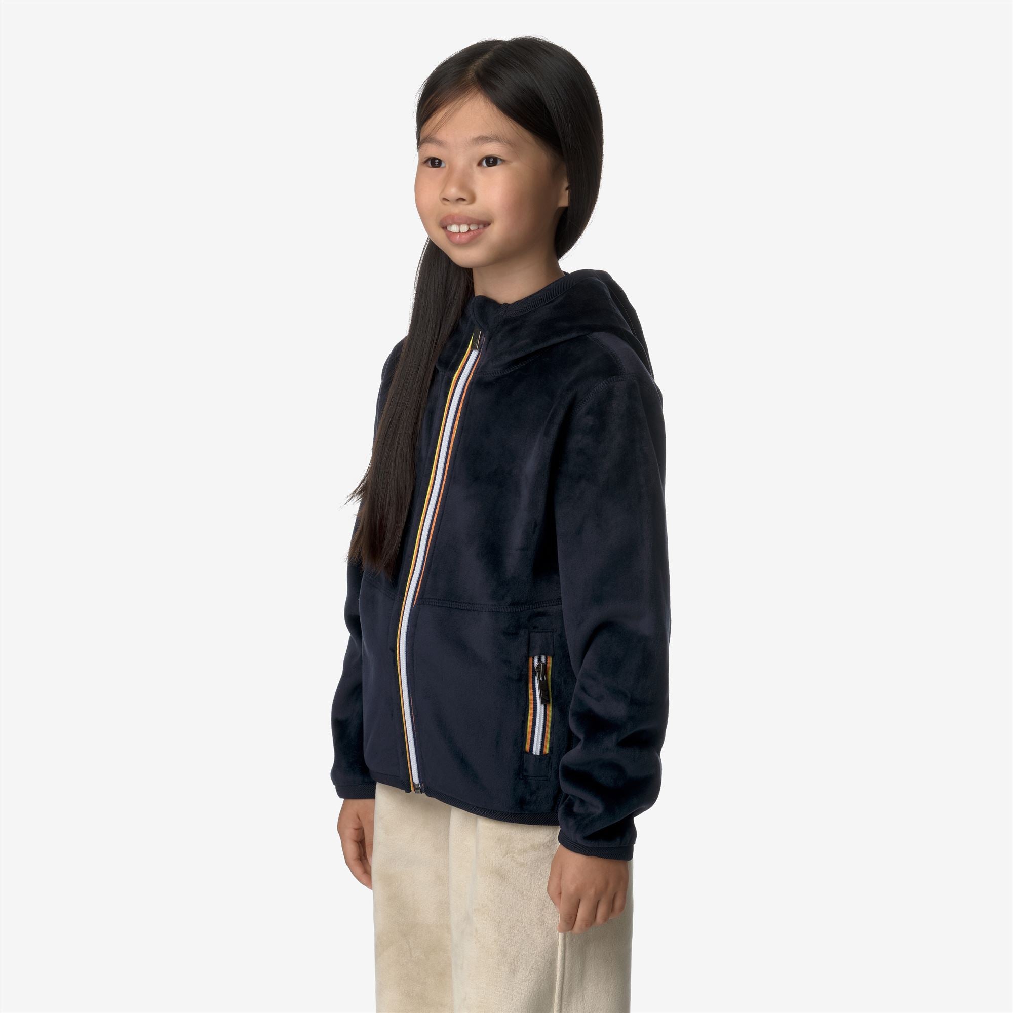 Fleece_GIRL_P. LILY VELOUR POLAR DOUBLE_Jacket_Blue Depth-Blue Depth - Blue Depth - Commercial 5