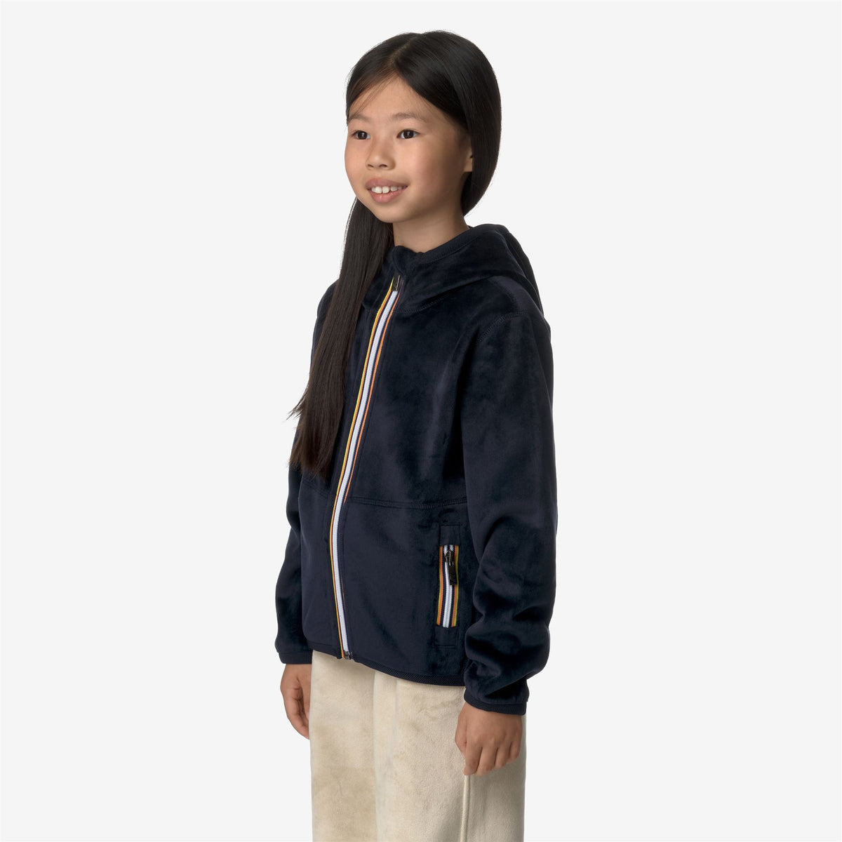 Fleece_GIRL_P. LILY VELOUR POLAR DOUBLE_Jacket_Blue Depth-Blue Depth - Blue Depth - Commercial 5