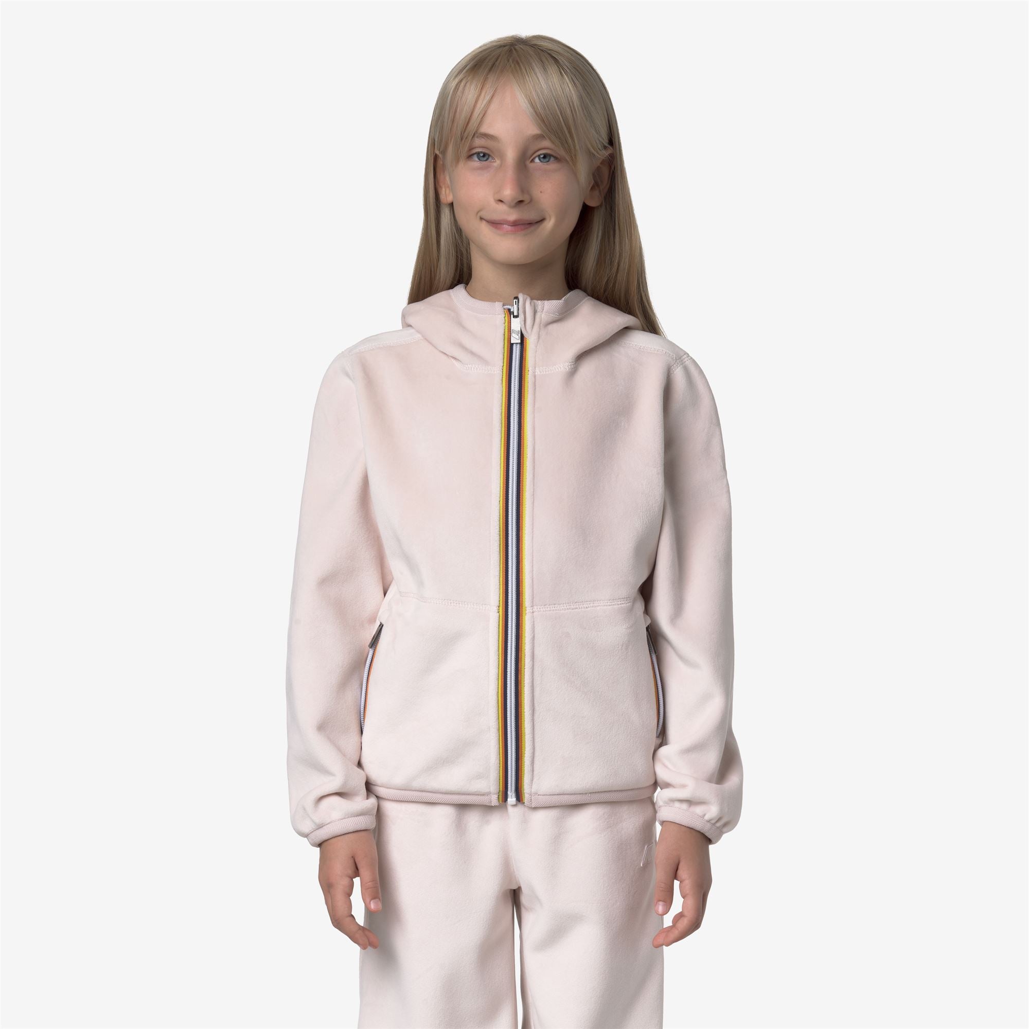 Fleece_GIRL_P. LILY VELOUR POLAR DOUBLE_Jacket_Rose Hushed - White Gardenia - Commercial 4