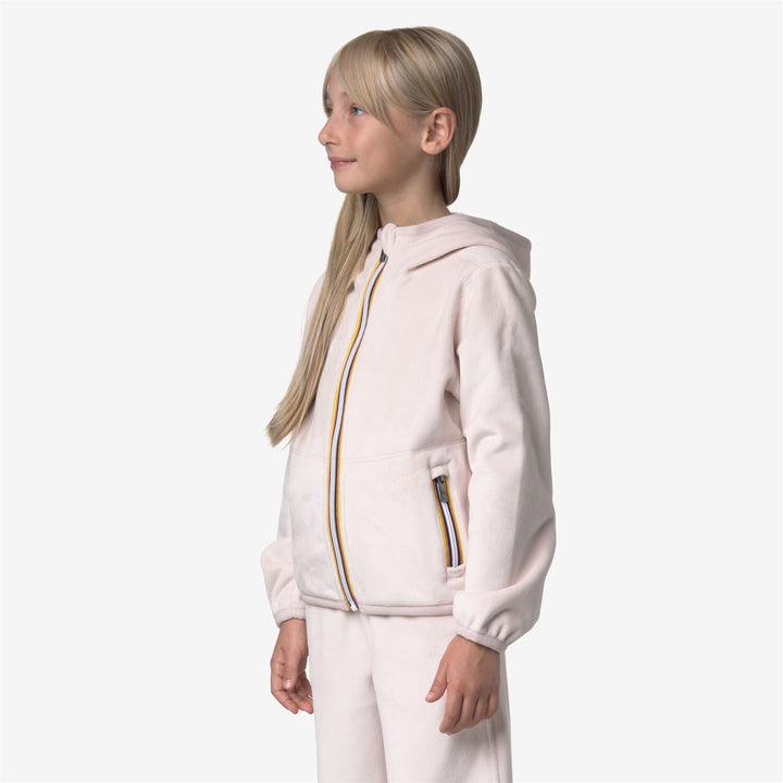 P. LILY VELOUR POLAR REVERSIBLE - Fleece - Jacket - GIRL - Rose Hushed-White Gardenia