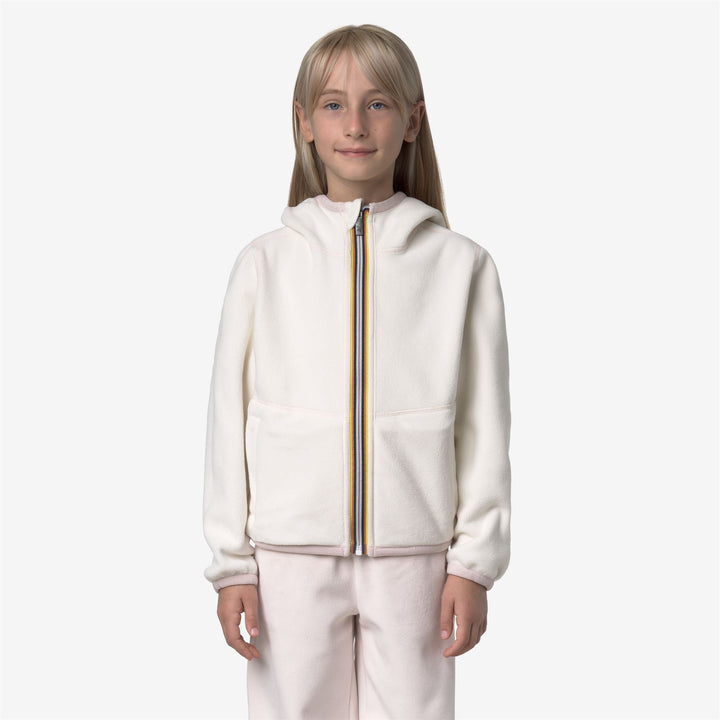P. LILY VELOUR POLAR REVERSIBLE - Fleece - Jacket - GIRL - Rose Hushed-White Gardenia