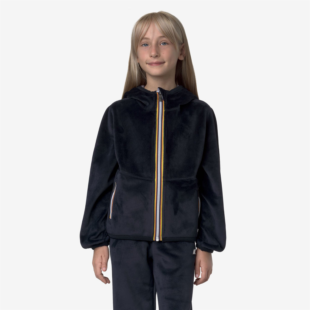 Fleece_GIRL_P. LILY VELOUR POLAR DOUBLE_Jacket_Blue Depth - Violet Lavender - Commercial 3