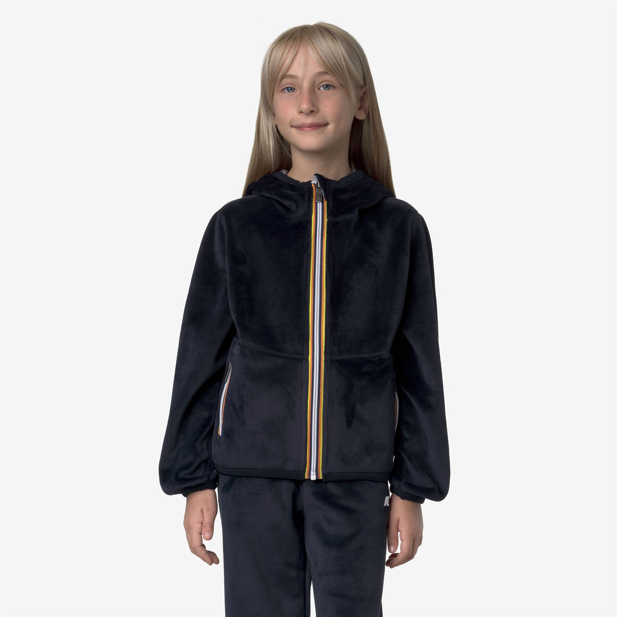 Fleece_GIRL_P. LILY VELOUR POLAR DOUBLE_Jacket_Blue Depth - Violet Lavender - Commercial 3