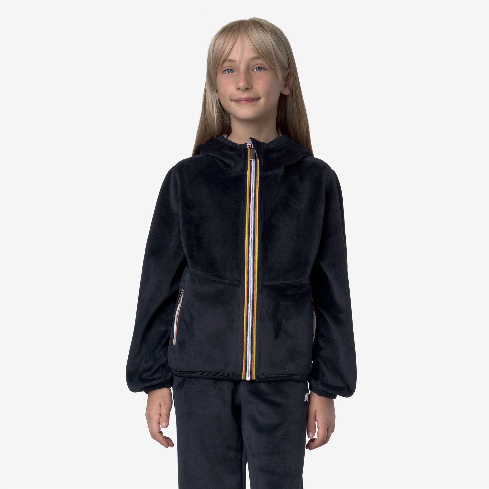 Fleece_GIRL_P. LILY VELOUR POLAR DOUBLE_Jacket_Blue Depth - Violet Lavender - Commercial 4