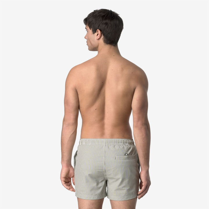 Bathing Suits_MAN_HAZEL MID STRIPES BEACH_Swimming Trunks_White - Green Lichen - DressedFrontDouble