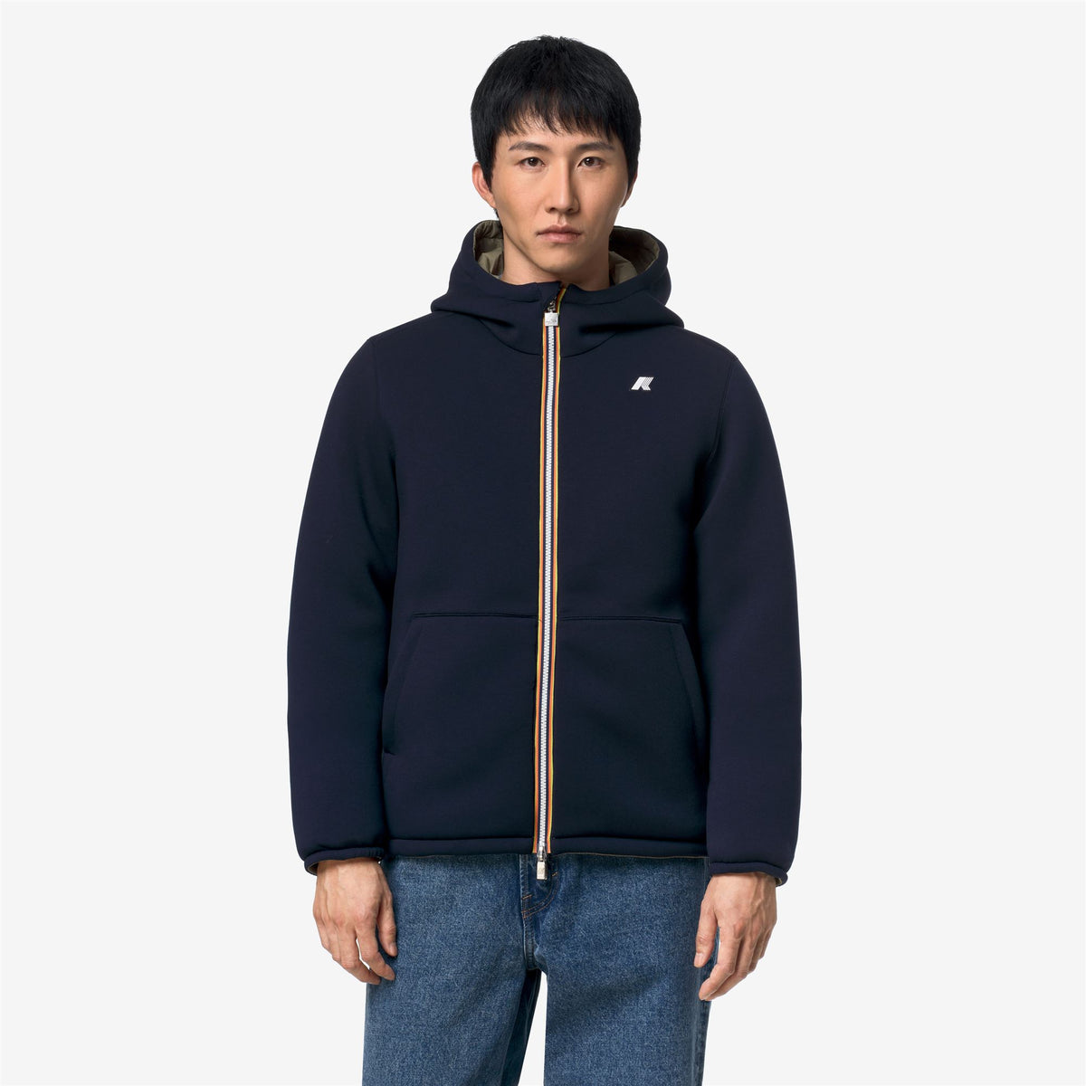 Jackets_Man_JACK SPACER NYLON DOUBLE_Short_Blue Depth - Green Army - Commercial 4