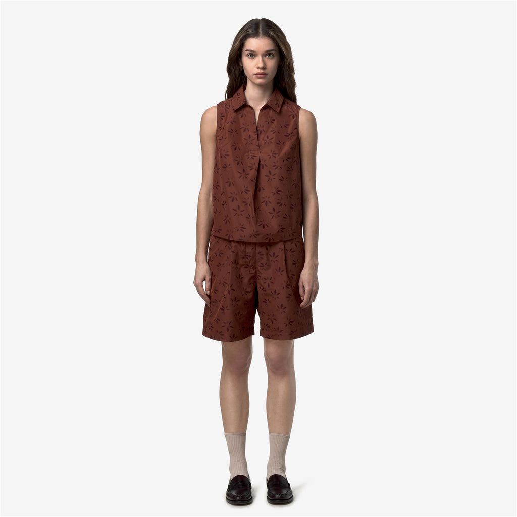 Shorts_Woman_LAROSE EMBY JACQUARD_Sport Shorts_BROWN - VIOLET JACQUARD - Brown Reddish - Violet Burnished - Commercial 4