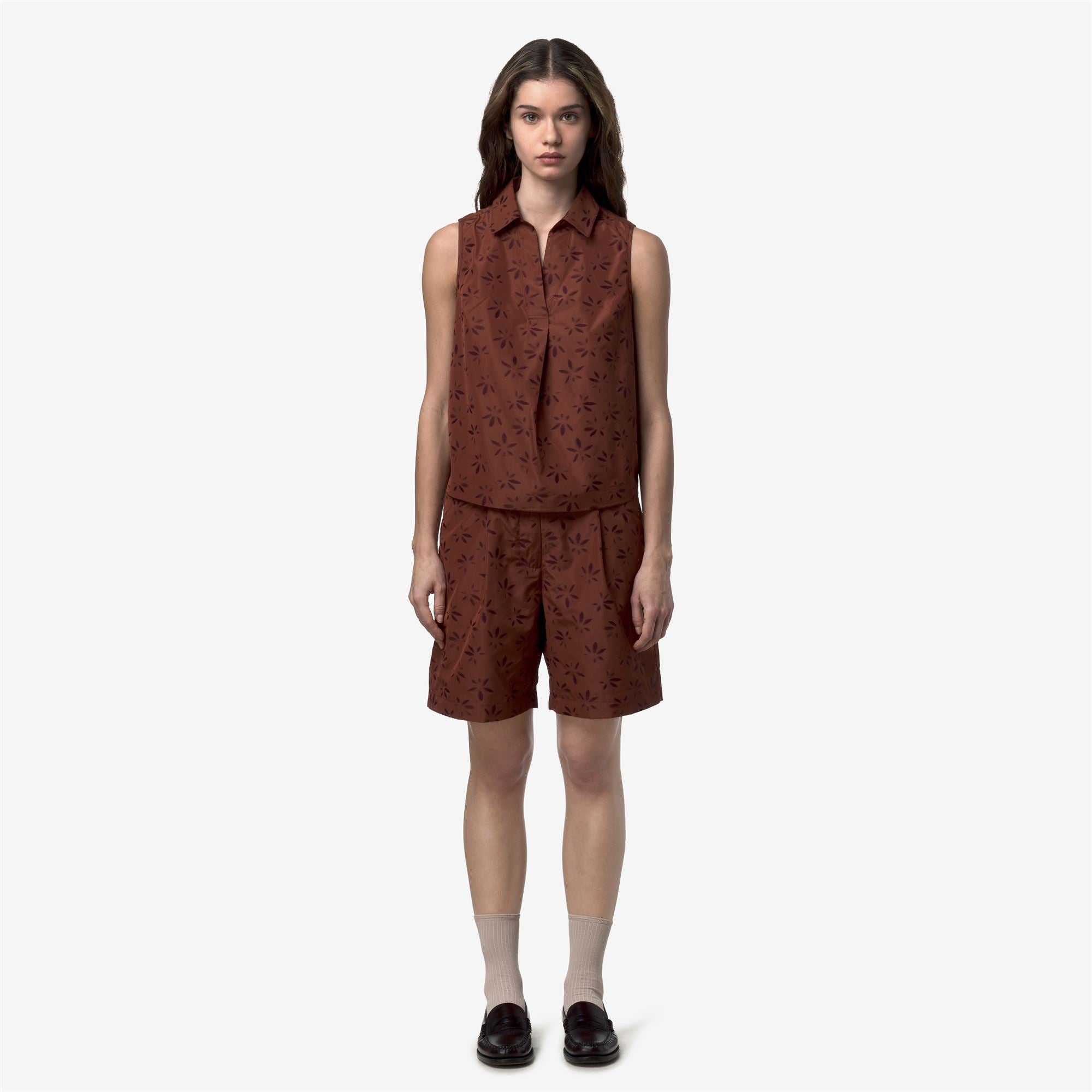 Shorts_Woman_LAROSE EMBY JACQUARD_Sport Shorts_BROWN - VIOLET JACQUARD - Brown Reddish - Violet Burnished - Commercial 4