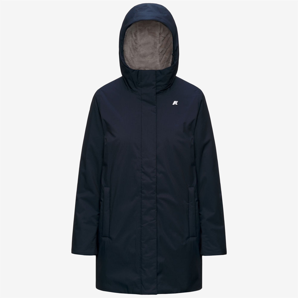 Jackets_Woman_SOPHIE TWILL SOFT BEAVER_3/4 Length_Blue D-Grey W - Commercial 1