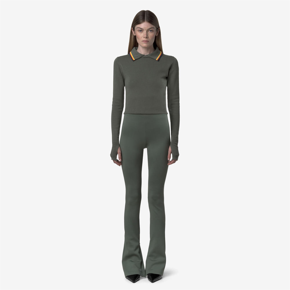 Pants_WOMAN_FLAGGY SCUBA_Sport Trousers_Green Greysh - DressedBack