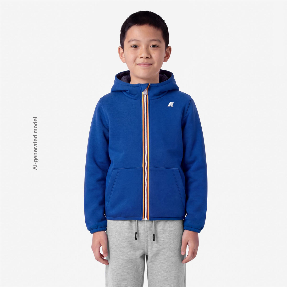 Jackets_BOY_P. JACK SPACER NYLON DOUBLE_Hoodie Full Zip_Blue Royal Marine - Blue Depth - Commercial 4
