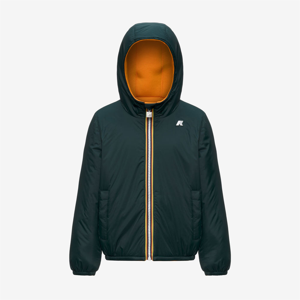 Jackets_BOY_P. JACK SPACER NYLON DOUBLE_Hoodie Full Zip_Orange Md - Green Dk Jungle - Commercial 2